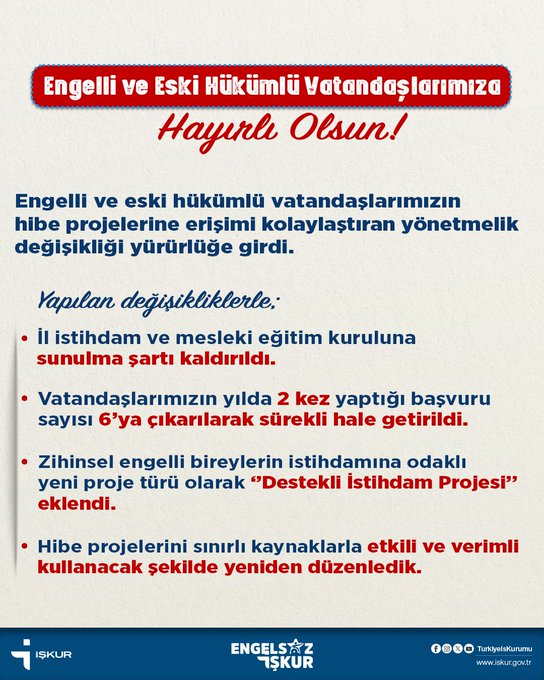 Engelli ve Eski Hükümlü Çalıştırmayan İşverenlerden Tahsil Edilen İdari Para Cezalarını Kullanmaya Yetkili Komisyona Dair Yönetmelik’te Değişiklik Yapıldı